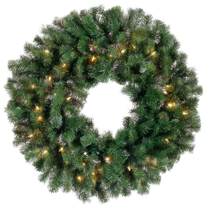 30" Artificial Windsor Pine Wreath, Pre-Lit -Green (Pack of 4) - YWW830-GR