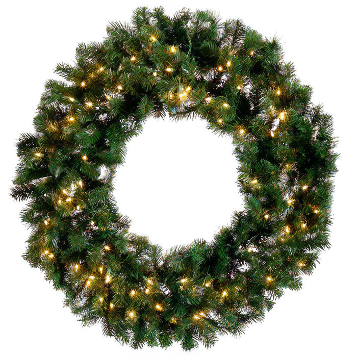 36" Artificial Windsor Pine Wreath, Pre-Lit -Green (Pack of 2) - YWW836-GR