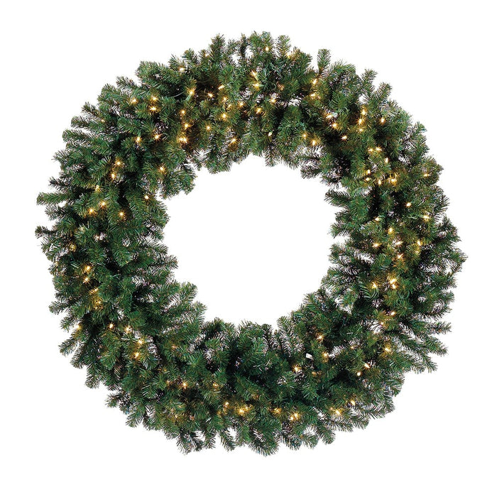 48" Artificial Windsor Pine Wreath, Pre-Lit -Green - YWW838-GR
