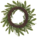 24" PE Soft-Touch Mixed Pine & Juniper Artificial Wreath -Green - YWX007-GR