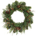 24" Plastic Pinecone & Mixed Pine Artificial Wreath -Green/Brown - YWX010-GR/BR