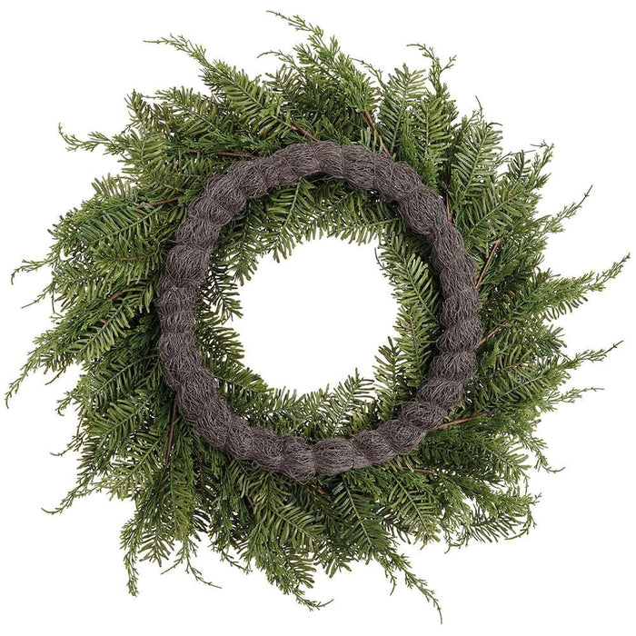 30" Mixed Pine Artificial Wreath -Green - YWX110-GR