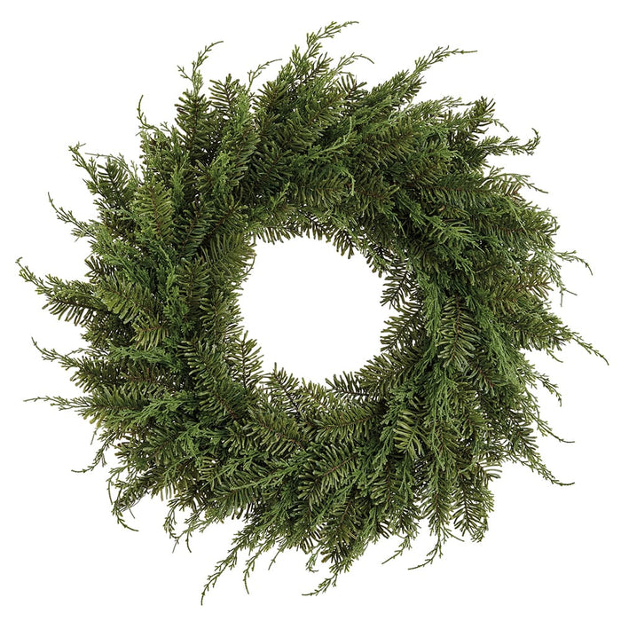 30" Mixed Pine Artificial Wreath -Green - YWX110-GR