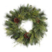 24" Pinecone, Cedar & Pine Artificial Wreath -Green/Brown (Pack of 2) - YWX124-GR/BR