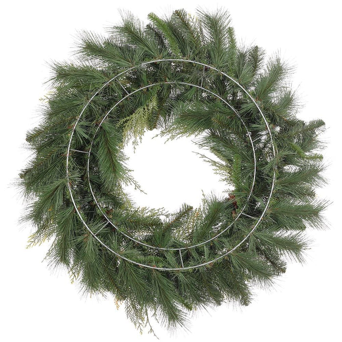 36" Pinecone, Cedar & Pine Artificial Wreath -Green/Brown - YWX136-GR/BR