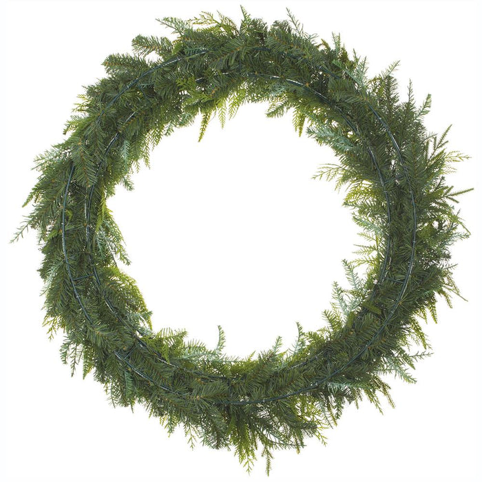 38" PE Soft-Touch Artificial Mixed Cedar & Pine Wreath -Green - YZCMAW-38