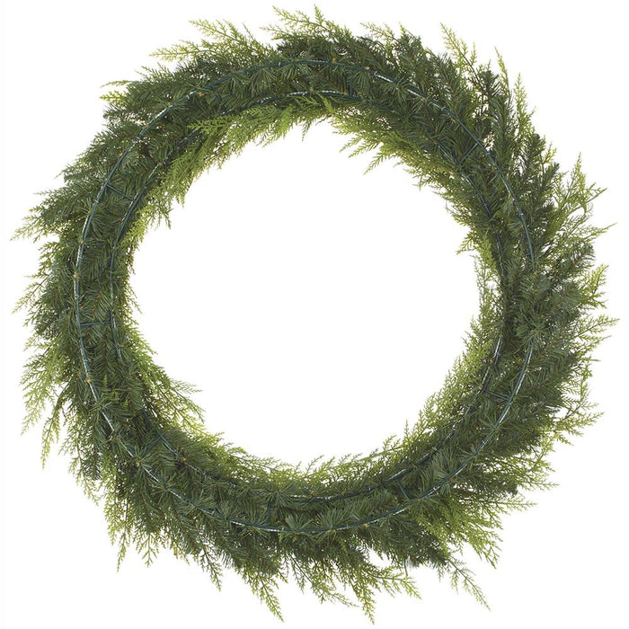 38" PE Soft-Touch Artificial Cedar Wreath -Green - YZCSAW-38