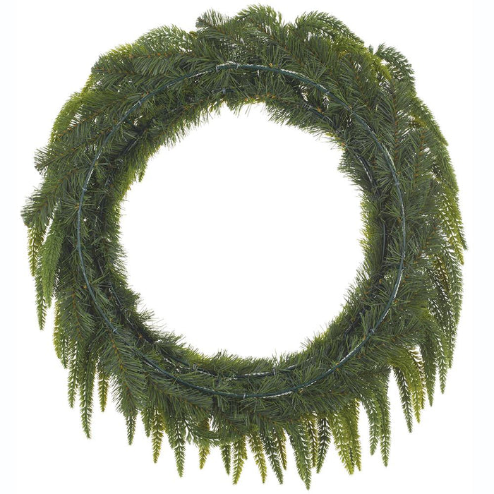 25" PE Soft-Touch Artificial Foxtail Pine Wreath -Green - YZFPAW-25