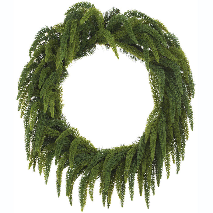 25" PE Soft-Touch Artificial Foxtail Pine Wreath -Green - YZFPAW-25