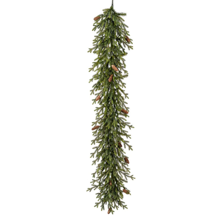 6' Spruce & Pinecone Artificial Garland, LED Pre-Lit -Green/Brown (Pack of 2) - YZMX1G-6L