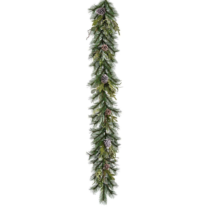 6' Huron Pine, Juniper & Pinecone Artificial Garland -Green/Brown (Pack of 2) - YZMXAG-6