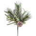 13" Huron Pine, Juniper & Pinecone Artificial Stem Pick -Green/Brown (Pack of 24) - YZMXAK-