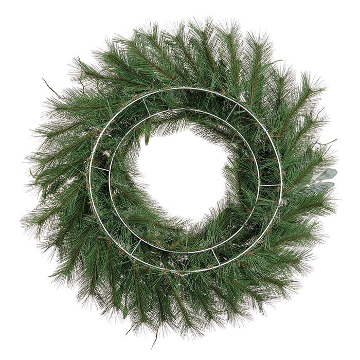 29" Huron Pine, Juniper & Pinecone Artificial Wreath -Green/Brown - YZMXAW-29