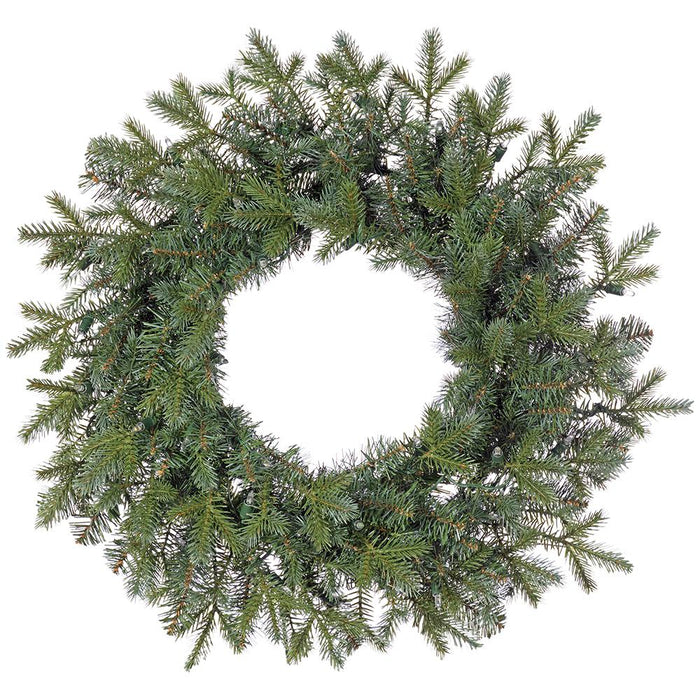 24" Artificial Noble Fir Wreath, LED Pre-Lit -Green (Pack of 12) - YZNBAW-24/LD