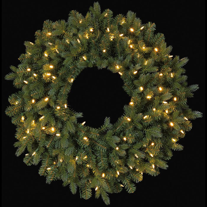 30" Artificial Noble Fir Wreath, LED Pre-Lit -Green (Pack of 6) - YZNBAW-30/LD