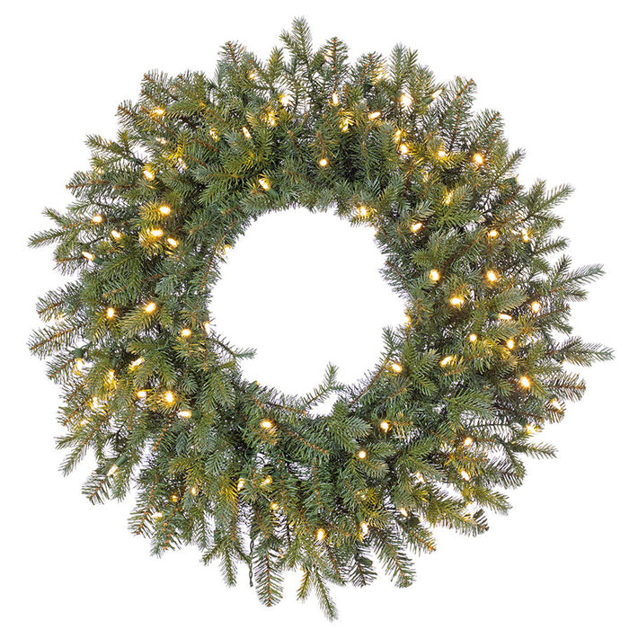 30" Artificial Noble Fir Wreath, LED Pre-Lit -Green (Pack of 6) - YZNBAW-30/LD
