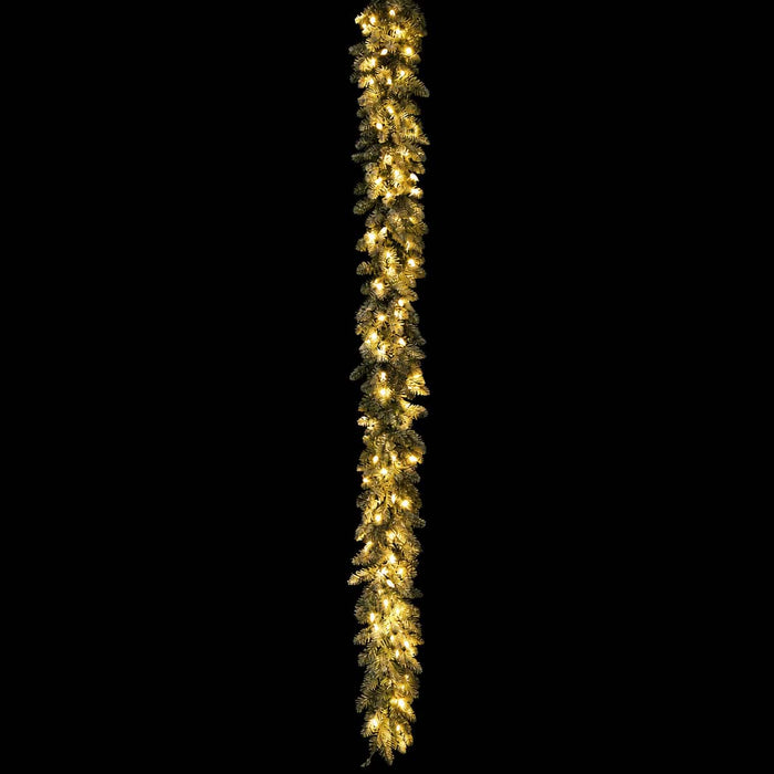 9' Flocked Noble Pine Artificial Garland, LED Pre-Lit -White (Pack of 4) - YZSBAG-9LDX