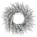 24" Artificial Flocked Willow Pine Wreath, LED Pre-Lit -Green (Pack of 12) - YZSWAW-24LD