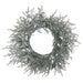 24" Artificial Flocked Willow Pine Wreath, LED Pre-Lit -Green (Pack of 12) - YZSWAW-24LD