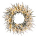 24" Artificial Flocked Willow Pine Wreath, LED Pre-Lit -Green (Pack of 12) - YZSWAW-24LD