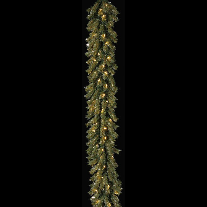 6'Lx12"W Tinsel Artificial Garland, LED Pre-Lit -Green/Silver (Pack of 12) - YZTNAG-72/GS