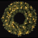 24" Artificial Tinsel Wreath, LED Pre-Lit -Green/Silver (Pack of 12) - YZTNAW-24/GS