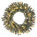 24" Artificial Tinsel Wreath, LED Pre-Lit -Green/Silver (Pack of 12) - YZTNAW-24/GS