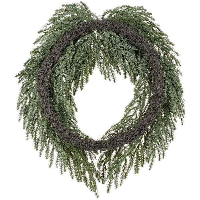 30" Frosted Artificial Willow Pine Wreath -Green/White - YZWFBW-30