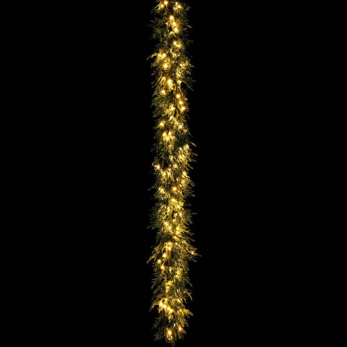 9' Willow Pine Artificial Garland, LED Pre-Lit (Twinkle) -Green (Pack of 2) - YZWPCG-9LHT