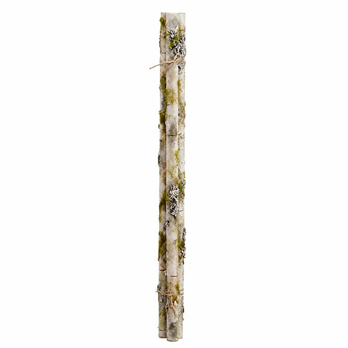 22.5" Artificial Moss Covered Twig Bundle -White/Green (Pack of 12) - ZAM013-WH/GR