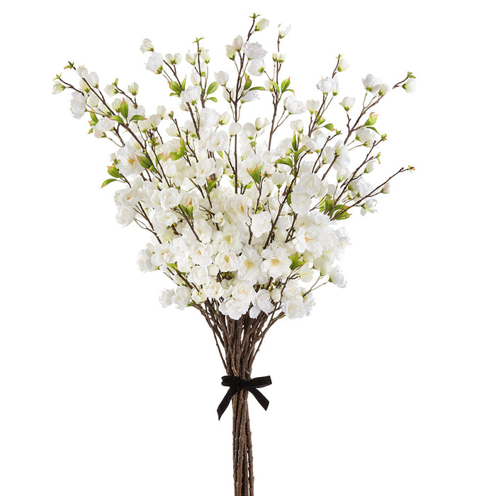 48" Cherry Blossom Silk Flower Stem Bundle -White (Pack of 2) - ZBB686-WH