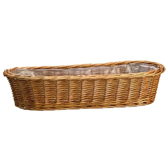 3.9"Hx17.9"W Willow Basket w/Liner -Beige (Pack of 10) - ZBK013-BE