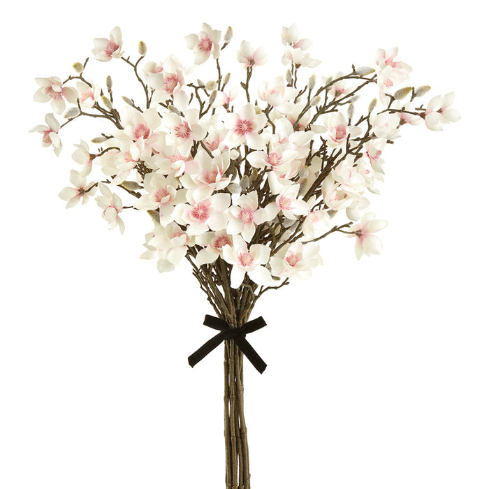 35" Butterfly Magnolia Silk Flower Stem Bundle -Pink/Blush (pack of 2) - ZBM626-PK/BS