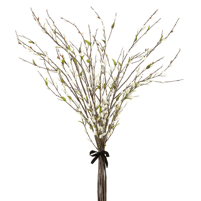 48" Pussy Willow Blossom Silk Flower Stem Bundle -Green/Gray (Pack of 2) - ZBP490-GR/GY
