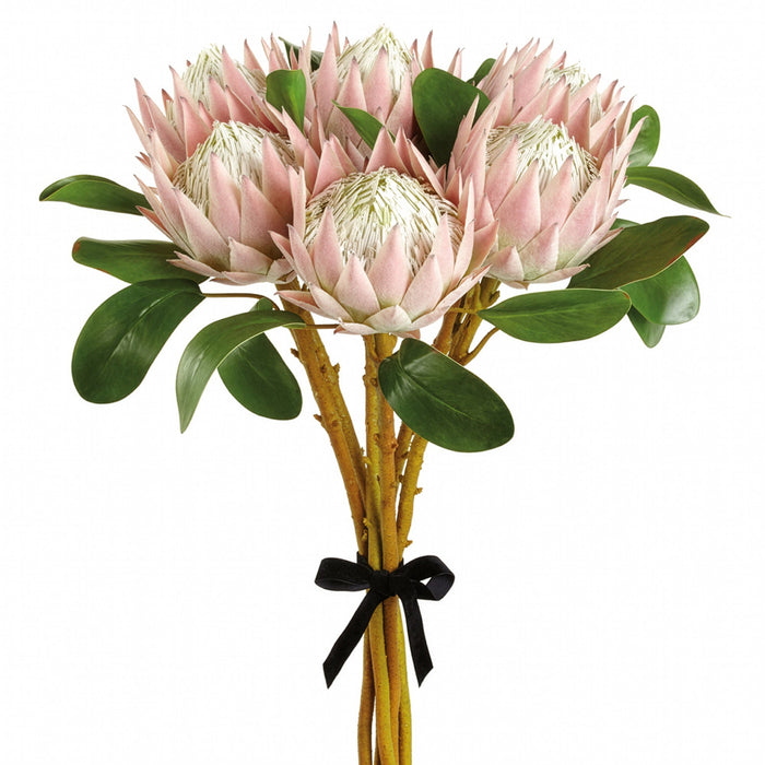 26" Queen Protea Artificial Flower Stem Bundle -Pink/Cream (Pack of 2) - ZBP493-PK/CR