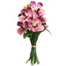 9" Hand-Wrapped Vanda Orchid Silk Flower Bouquet -Lavender (Pack of 2) - ZBQ771-LV