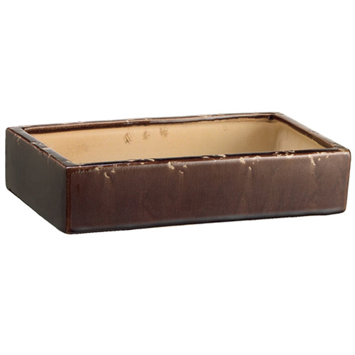 2.7"Hx11.8"W Ceramic Rectangle Tray Container -Burgundy (pack of 2) - ZCR773-BU