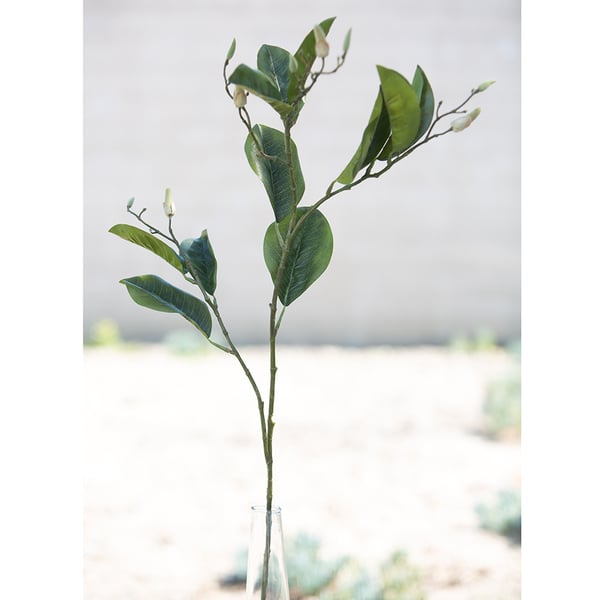 45" Budding Artificial Magnolia Branch Stem -Green (pack of 6) - ZGB934-GR