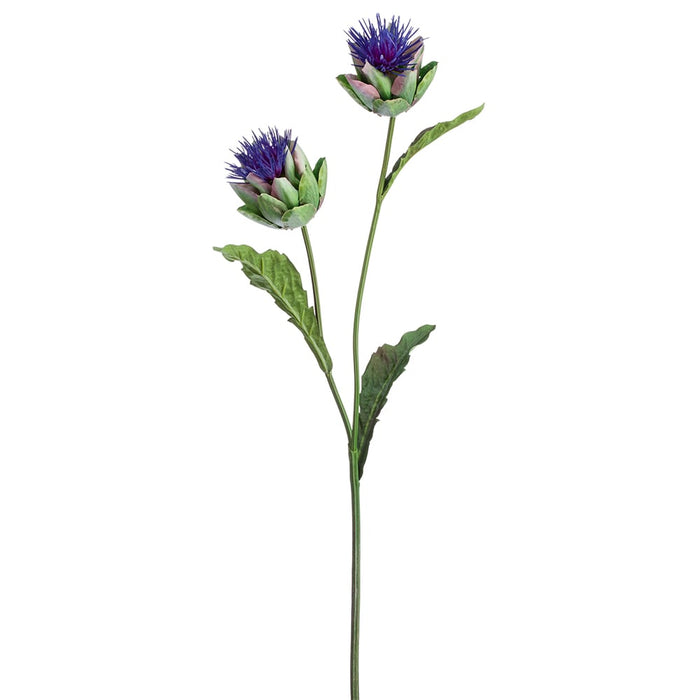 31" Silk Artichoke Flower Stem -Green/Blue (pack of 6) - ZGB935-GR/BL
