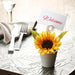 5.25" Sunflower Silk Flower Arrangement w/Paper Pot & Card Holder -Yellow (Pack of 6) - ZGB953-YE
