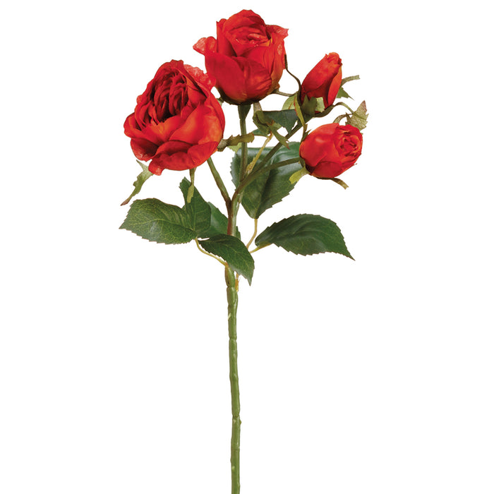 16.5" English Rose Silk Flower Stem -Brick (pack of 12) - ZGS018-BC
