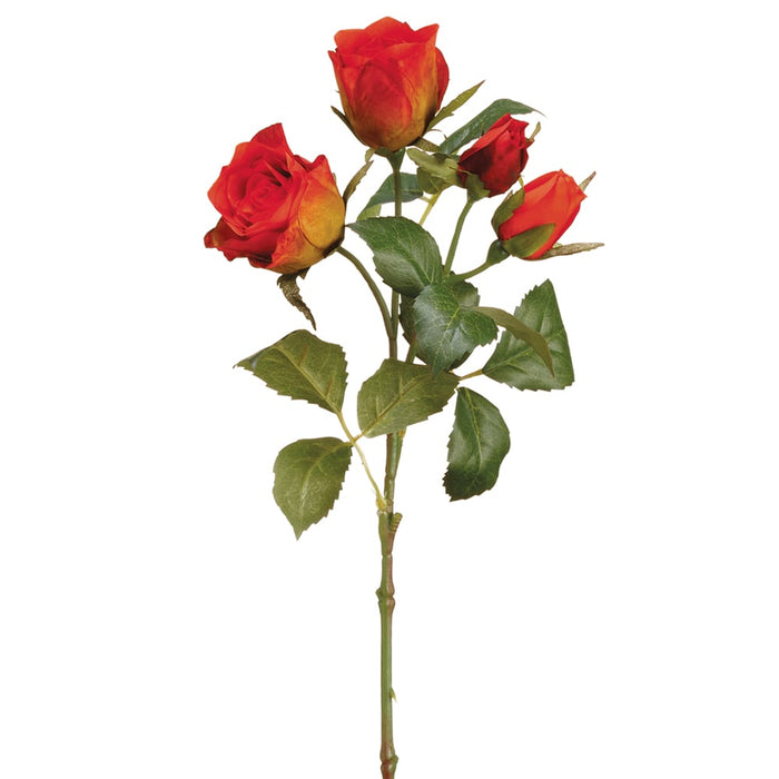 15.5" Rose Silk Flower Stem -Brick (pack of 12) - ZGS042-BC