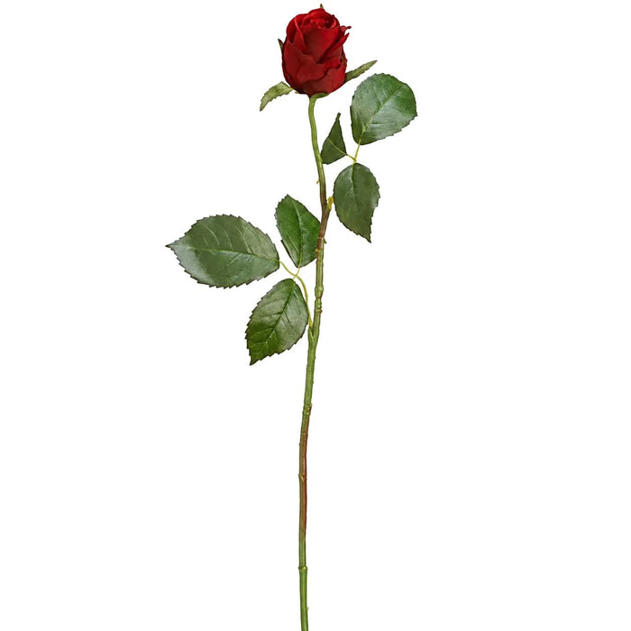 21.5" Rose Bud Silk Flower Stem -Burgundy (Pack of 12) - ZGS085-BU