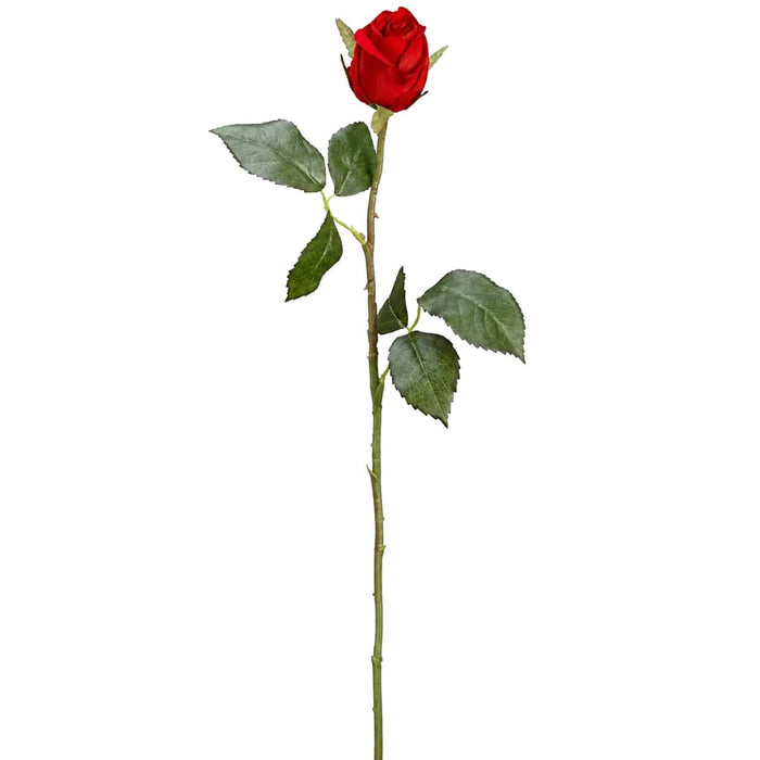 21.5" Rose Bud Silk Flower Stem -Red (Pack of 12) - ZGS085-RE