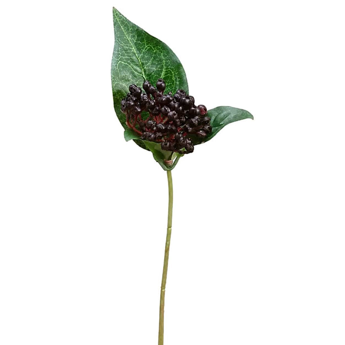 8.5" Viburnum Artificial Berry Stem -Black (Pack of 24) - ZGS104-BK