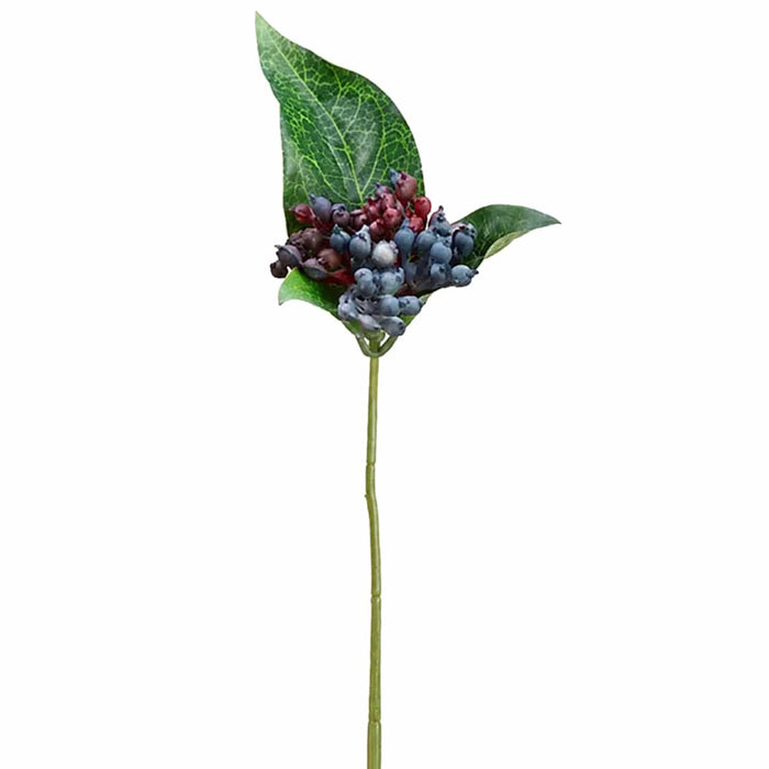 8.5" Viburnum Artificial Berry Stem -Blue/Black (Pack of 24) - ZGS104-BL/BK