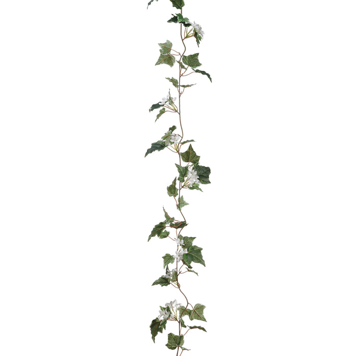 6' Silk Stephanotis Flower & Ivy Garland -White (pack of 6) - ZGS141-WH