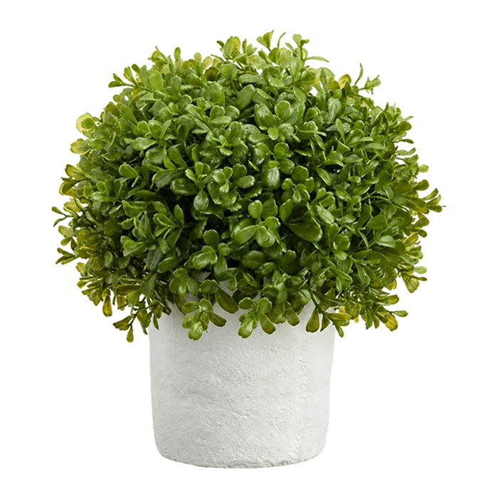 12" Artificial Boxwood Ball-Shaped Topiary w/Clay Pot -Green - ZPB016-GR