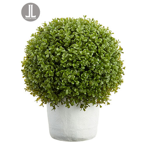 17.5" Artificial Boxwood Ball-Shaped Topiary w/Clay Pot -Green - ZPB017-GR