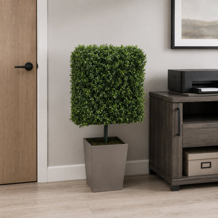 28"Hx20"Wx11"D Boxwood Artificial Topiary Hedge w/Pole -Green (Pack of 2) - ZPB228-GR